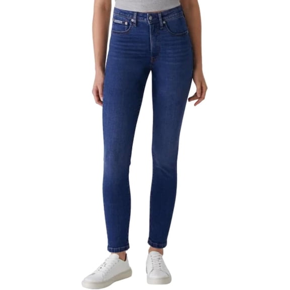 Calvin Klein Women's High Rise Stretch Skinny Jean, Storm Blue, 16