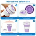 thumbnail image 4 of 350ml Silicone Collapsible Travel Mugs – Leak-Proof,2-Count  Reusable Coffee Cups with Lid for Hot & Cold Beverages, 4 of 10