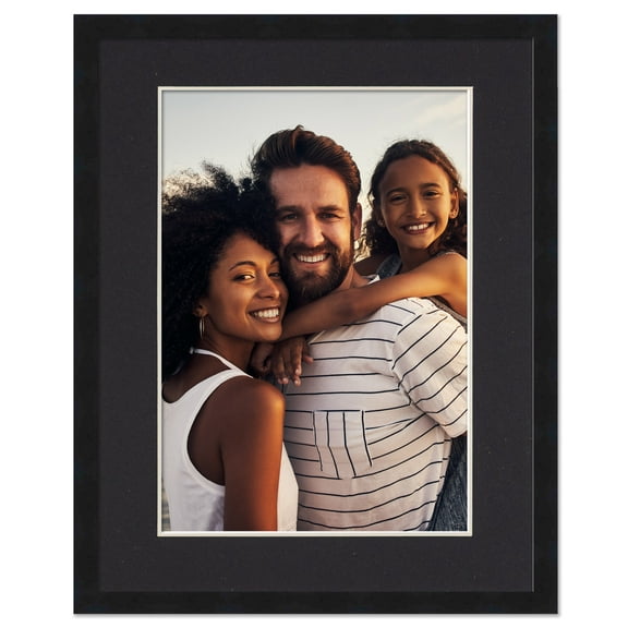18x24 Frame with Mat - Black 22x28 Frame Wood Made to Display Print or Poster Measuring 18 x 24 Inches with Black Photo Mat