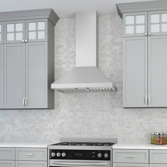 Ancona 36" Galleria Pyramid Wall Mount Range Hood in Stainless Steel