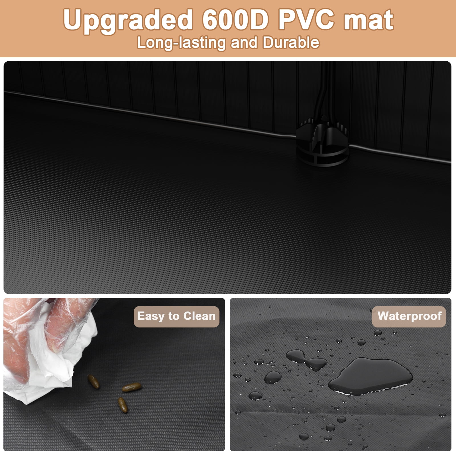 Aystkniet Large Guinea Pig Cage with Waterproof PVC Liner, One-Hand Release Hook, C&C Playpen, 48''L x 24''W x 16''H