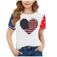 thumbnail image 2 of Fatuov Independence Day Boys Shirt Short Sleeve American Flag Print Comfortable Top for Kids Girls Round Neck Summer Fourth of July Patriotic Tshirt 3-15 Years, 2 of 4