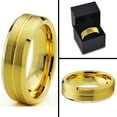 thumbnail image 5 of Charming Jewelers Tungsten Wedding Band Ring 6mm for Men Women Comfort Fit 18K Yellow Gold Plated Beveled Edge Brushed Polished Lifetime Guarantee Size 10, 5 of 5