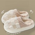 thumbnail image 4 of NexTorq Checkered Slipper House Slippers for Women Men Plush Warm Fuzzy Slippers Flyffy Bedroom Shoes Indoor Slip On US:9 (EU:40-41), 4 of 6