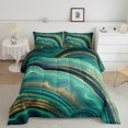 thumbnail image 2 of Homewish Boys Girls Abstract Gradient Marble Bedding Comforter Set 2pcs,Marbling Watercolor Twin Comforter Sets Microfiber,Gold Metallic Stone Pattern Breathable Bedding Set, 2 of 8