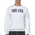 thumbnail image 2 of Hey Girl Arch Bold Typography Men's White Sweatshirt, 2 of 3