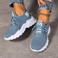 thumbnail image 2 of Women’s Lightweight Knit Sneakers, Breathable Mesh Walking & Running Shoes, Cushioned Platform Slip-On Trainers with Lace-Up Design for Daily Wear, Travel, Gym, Casual Street Style, 2 of 8