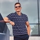 thumbnail image 4 of Fotbe Purple and Blue Squares Camiseta Polo de Golf para Hombre con Estampado – Camisa Deportiva Transpirable con Cuello Abotonado-3X-Large, 4 of 6
