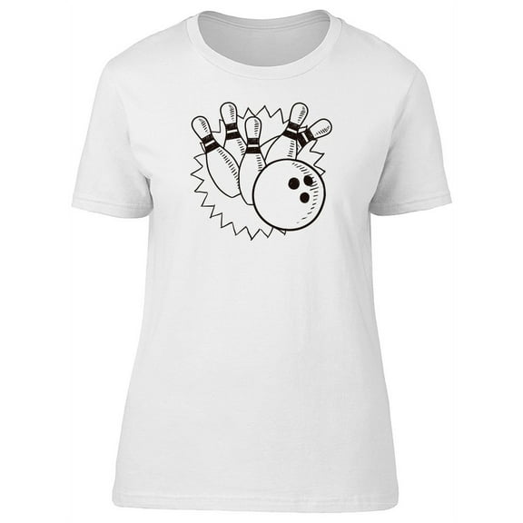 Bowling Sketch T-Shirt Women -Image by Shutterstock, Female Large