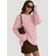 thumbnail image 4 of Suéteres de Cuello Redondo de Punto Extragrandes para Mujer Rosa S, 4 of 6