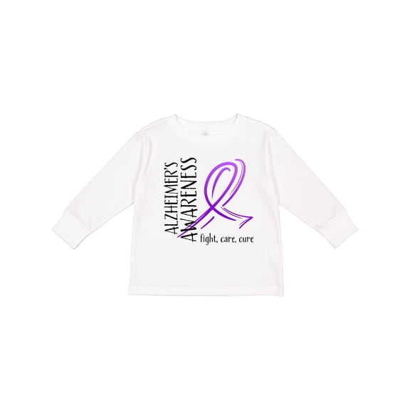 Inktastic Alzheimers Awareness- Fight, care, cure Boys or Girls Long Sleeve Toddler T-Shirt