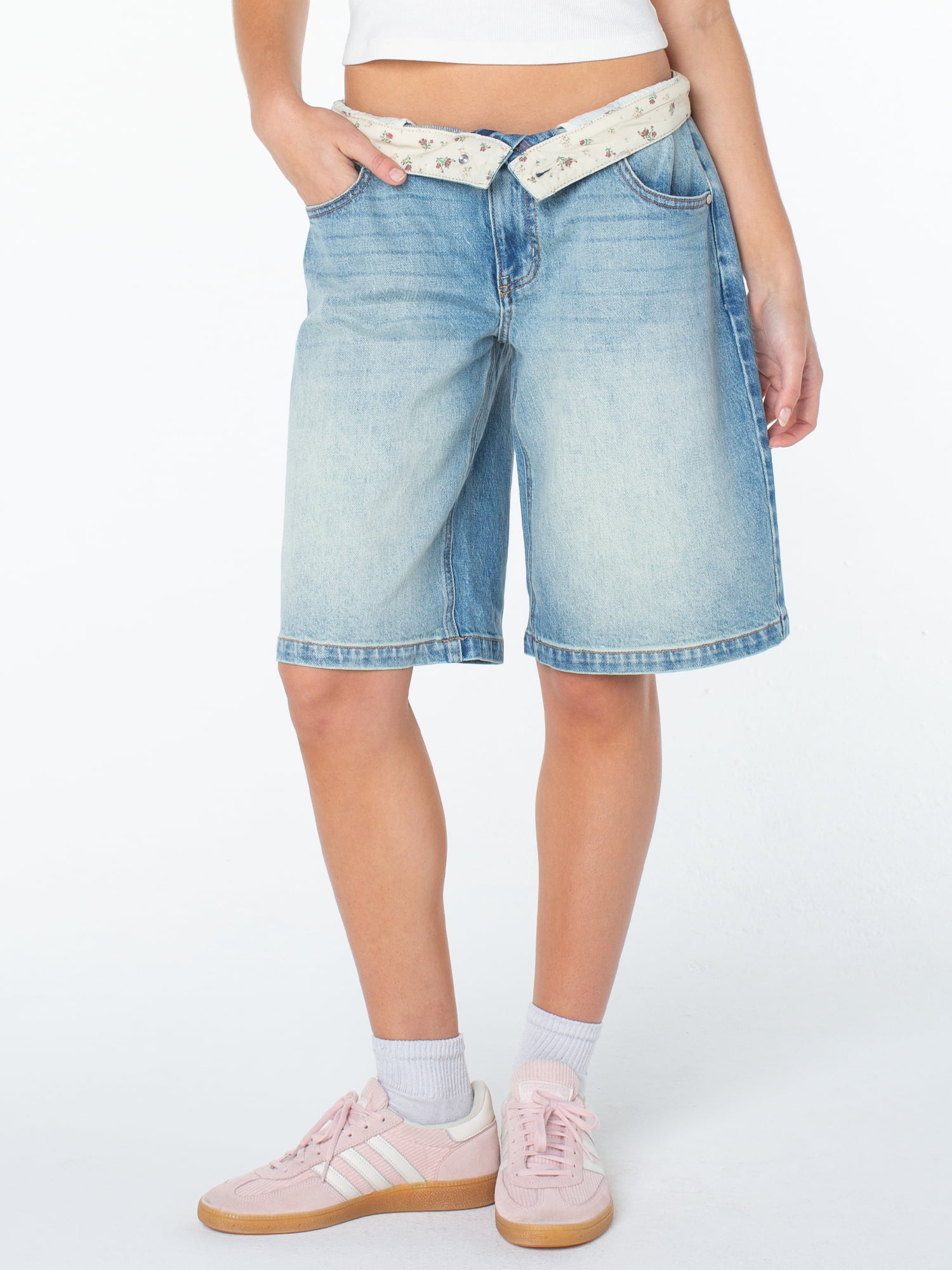 Celebrity Pink Women's and Women's Plus Relaxed Denim Jorts, Sizes XS-XXXL