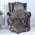 thumbnail image 4 of Urban Soft Flannel Fleece Blanket, Road Intersection Paris France Modern City Life Cars in Traffic Crosswalk Street View, Cozy Plush for Indoor and Outdoor Use, 50" x 70", Grey White, by Ambesonne, 4 of 5