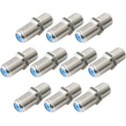 ZGDong F81 Coaxial Cable Connector 3GHz F-Type RG6 Cable Extension Adapter (Pack of 10, Silver)
