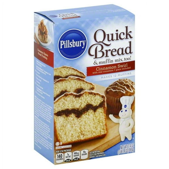 Pillsbury Quick Bread Cinnamon Swirl Bread and Muffin Baking Mix 17.4 OZ Box