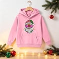 thumbnail image 4 of Hvogkswy Christmas Hoodies for Girls Trendy Festive Printed Hooded Sweatshirt Cozy Long Sleeve Pullover Tops with Kangaroo Pocket 5-14 Years, 4 of 5