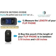 AccessoryHappy Rugged Nylon Pouch Holster with Metal Clip for Kyocera Cadence S2720, DuraXV LTE, Large Flip Phones