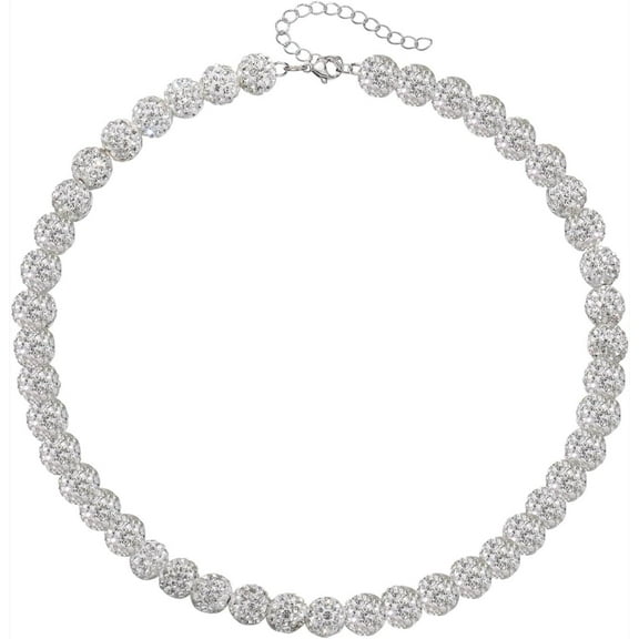 Baseball Necklace - Rhinestone Baseball Necklace - 16/18/20" Bling Ice Collection Bead Chain Gift for Men Women and Baseball Athlete - 18 2"