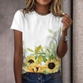 thumbnail image 2 of Fshinging Women'S Tops Vinatge Floral Print Short Sleeve Crew Neck Casual Tees Fashion Tunic Blouse, 2 of 5