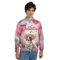 thumbnail image 4 of Hello Valentine’s Day Brittany Spaniel Flower Crown Romantic Pink Floral All Over Print 3D Baseball Jacket Brittany Dog Lover Gifts Idea Bomber Jacket Softball - 00031, 4 of 6