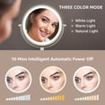 thumbnail image 4 of Yulika 8'' Wall Mounted LED Makeup Mirror, 1X/10X Intelligent Dimming Makeup Mirror 360 ° Rotation, Vintage Nickel, 4 of 6