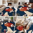 thumbnail image 5 of 5'x7' Area Rugs for Living Room Bedroom, Japanese Style Washable Rug Carpet Runner Indoor Outdoor, Modern Cranes Cherry Flower Wave Navy Blue Non Slip Floor Mats Area Rug for Kitchen, Nursery, 5 of 8
