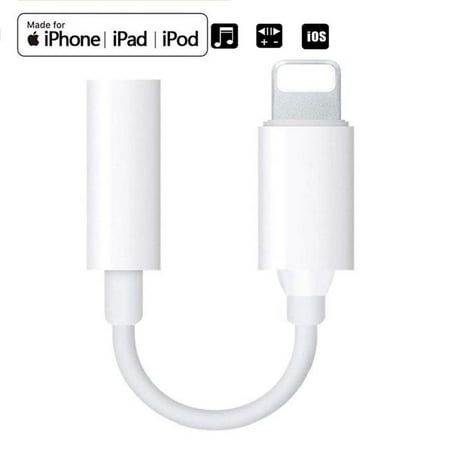 Ipad Multi Headphone Jack Apple Lightning to 3.5mm Headphone Jack Adapter, Compatible with iPhone XS/XR/X/8/8 Plus/7/7 Plus/ipad/iPod, Support iOS 11/12, M100191 ()