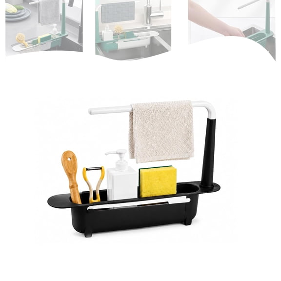 Retractable Thickened PP Sink Organizer, Retractable Sink Caddy