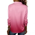 thumbnail image 7 of KDDYLITQ Womens Blouses Button Down Collared Tops Long Sleeve Satin Business T Shirt Solid Color Work Vintage Clothes Pink 2XL, 7 of 7