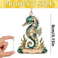 thumbnail image 2 of Christmas Ornament, 3.15 inch Stained Glass Seahorse Hanging Ornament, Coastal Ocean Art Pendant, Christmas Tree Hanging Decor, Nautical Wall Hanging, Beach Tabletop Accent, Handmade Acrylic Craft, 2 of 3