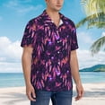 thumbnail image 3 of Vsdgher Purple Dreamcatcher Print Men's Hawaiian Shirts Button Down Tropical Holiday Beach Shirts Vacation Clothes,Small, 3 of 7