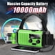 thumbnail image 2 of Radio de emergencia Leaton, manivela, 10000 mAh, funciona con energía solar, 2 of 7
