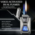 thumbnail image 6 of HaoXun Smart Voice-Activated Dual Fire Induction Lighter - Windproof Butane Lighter with Flame Adjustment, Visual Fuel Window & Portable Design for Outdoor, Home Use and Gift (3.07x1.50x0.71 Inches), 6 of 9