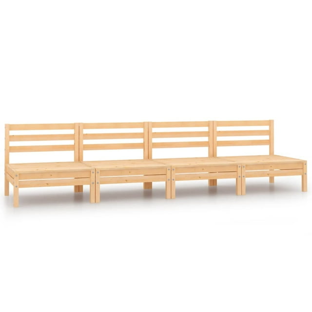 vidaXL Canapés de Jardin Mi-Hauteur 4 Pcs Pin Massif
