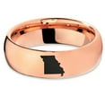 thumbnail image 2 of Tungsten Missouri Show Me State Band Ring 7mm Men Women Comfort Fit 18k Rose Gold Dome Polished, 2 of 4