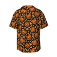 thumbnail image 6 of Lsque Quirky Corn Pumpkin print Men's Cuban Collar Short Sleeve Shirt Summer Beachwear Casual Button Down Fashionable Vacation Leisure Shirt-XX-Large, 6 of 7