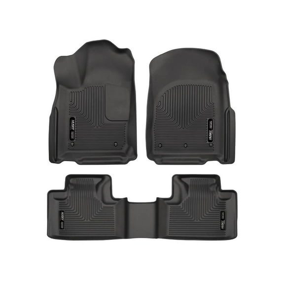 Husky Liners 99151 Weatherbeater Floor Mats Fit 2016-2025 Dodge Durango (Bench/Bucket Seats, w/w/o 3rd Row), 2016-2022 Jeep Grand Cherokee/WK - Front/2nd Seat - Black | Includes Footwell Coverage