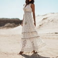 thumbnail image 2 of Women's Bohemian Casual Dress Lace Sleeveless Swing Summer Beach Holiday Flowy Comfortable Fashion Stylish Elegant, 2 of 2