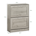 thumbnail image 2 of SoBuy FSR137-HG, Grey 2 Drawers Shoe Cabinet Shoe Rack Shoe Storage Cupboard Organizer Unit, 2 of 6