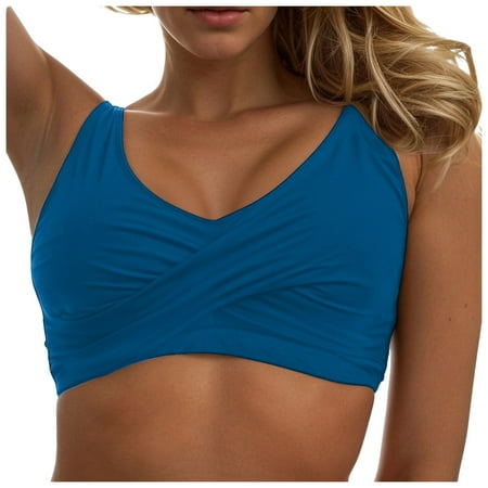 Gessp Swim Top Women Underwire Bikini Top Only Push Up Swim Top Bra Swimsuit Tops Padded Bathing Suit Top(BU1 XXL)