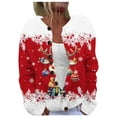 thumbnail image 4 of Fgnfyis Cardigan de Noël Décontracté Mode pour Femmes Automne Hiver Imprimé à Boutons Imitation Chandail Cardigan Veste Rouge P, 4 of 4