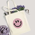 thumbnail image 4 of RUIYC Retro Checkered Pattern Smile Face Trendy 2 Pcs Canvas Tote Bags Cute Aesthetic Tote Bags with Zipper Portable Tote Bag White, 4 of 7