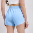thumbnail image 6 of FRSASU Women's High Waisted Dolphin Running Shorts with Liner, Gym Workout Athletic Shorts with Zipper Pocket Sky Blue, 6 of 9