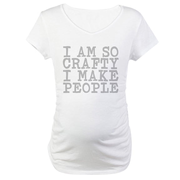 CafePress - CRAFTY Maternity T Shirt - Cotton Maternity T-shirt, Cute & Funny Pregnancy Tee