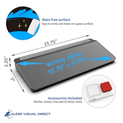 Audio-Visual Direct Glass Desktop Whiteboard Buddy Notepad Set, Black