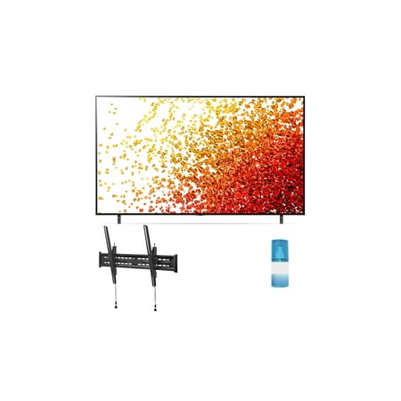 LG 55NANO90UPA 55" Real NanoCell Cinema HDR Display Smart Ultra HD 4K TV with a Walts TV Large/Extra Large Tilt Mount for 43"-90" Compatible TV's and Walts HDTV Screen Cleaner Kit (2021)