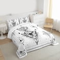 thumbnail image 3 of Homewish Retro Boho Moth Full Size Comforter Sets,Bohemain Style Bedding Comforter Set,Gothic Moon Print Bedding Sets For Girls Kids,Ultra Soft Home Decor Reversible,3-Piece, 3 of 8