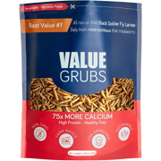 Angle View: Value Grubs 4 lbs - Better Than Dried Mealworms for Chickens - Non-GMO & 75X More Calcium Than Meal Worms - Chicken Feed & Molting Supplement - BSF Larvae Treats for Hens, Ducks, B