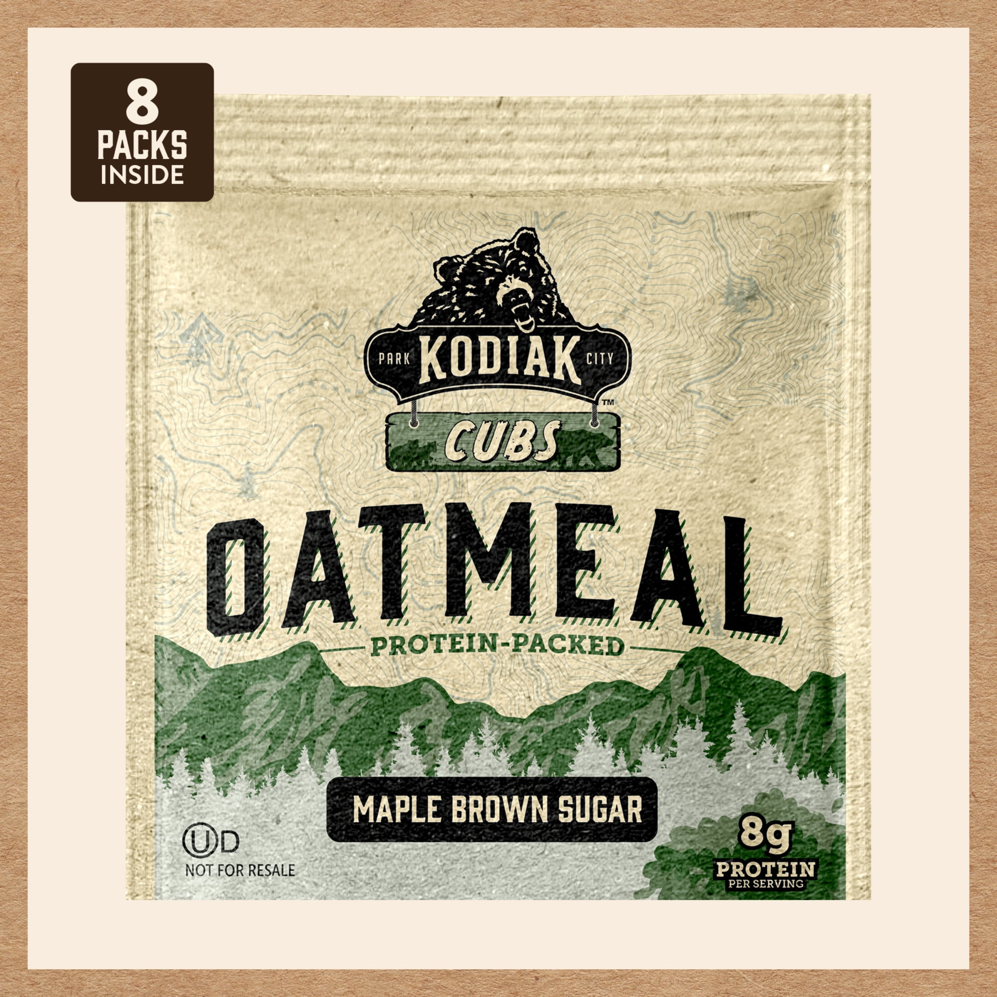 Kodiak Cubs Protein Maple Brown Sugar Instant Oatmeal, 1.23 oz, 8 Packets