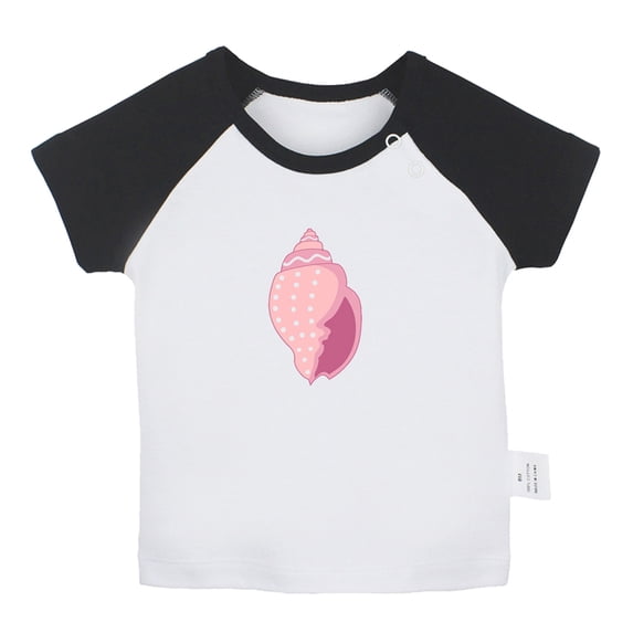 Little Baby Cute T shirt For Baby, Newborn Babies Animal Conch T-shirts, Infant Tops, 0-24M Kids Graphic Tees Clothing (Short Black Raglan T-shirt, 6-12 Months)
